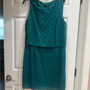 Enfocus Studio Teal Lace Midi Dress